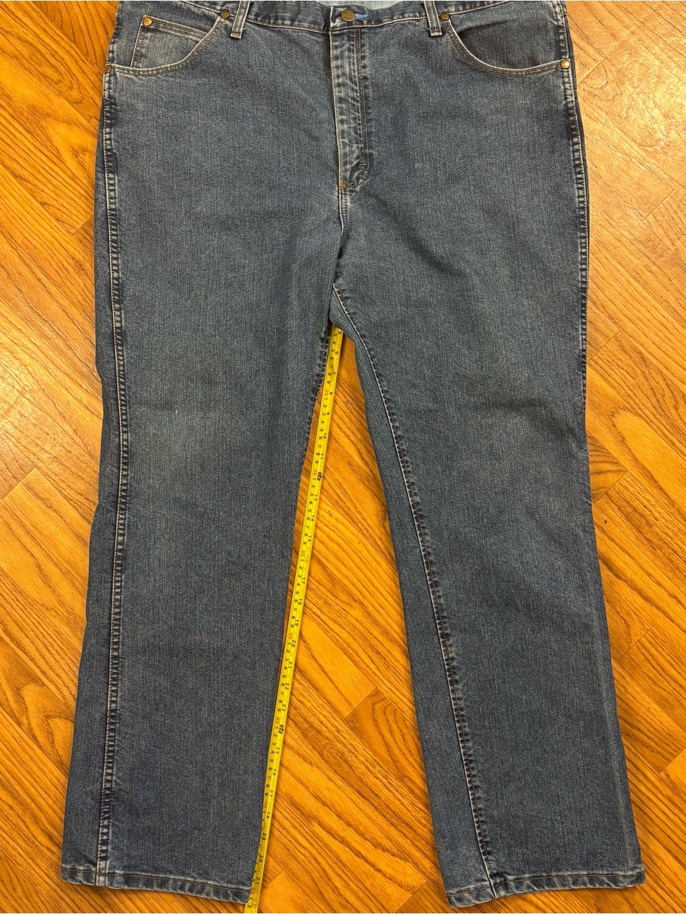 Wrangler Cool Vantage Jeans 42x32 Blue Denim Straight Leg
